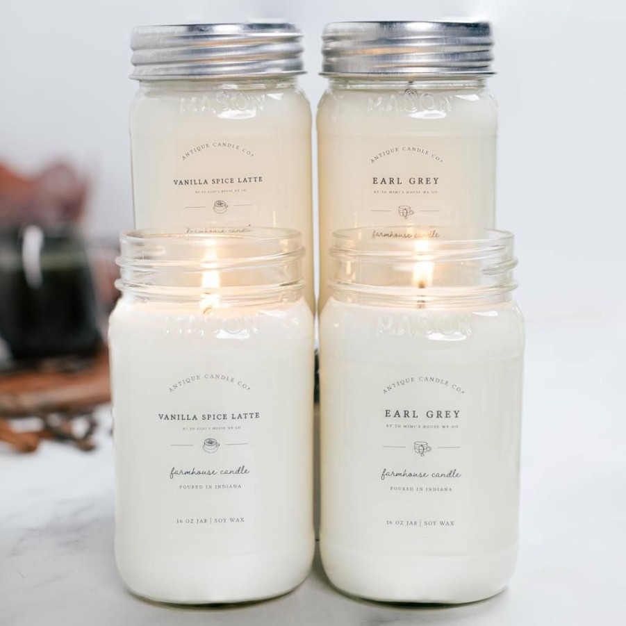 Candles Antique Candle Co | Vanilla Spice Latte & Earl Grey By To Mimi'S House We Go Bundle Of Four