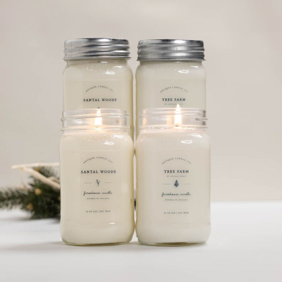 Candles Antique Candle Co | Santal Woods & Tree Farm Bundle Of Four