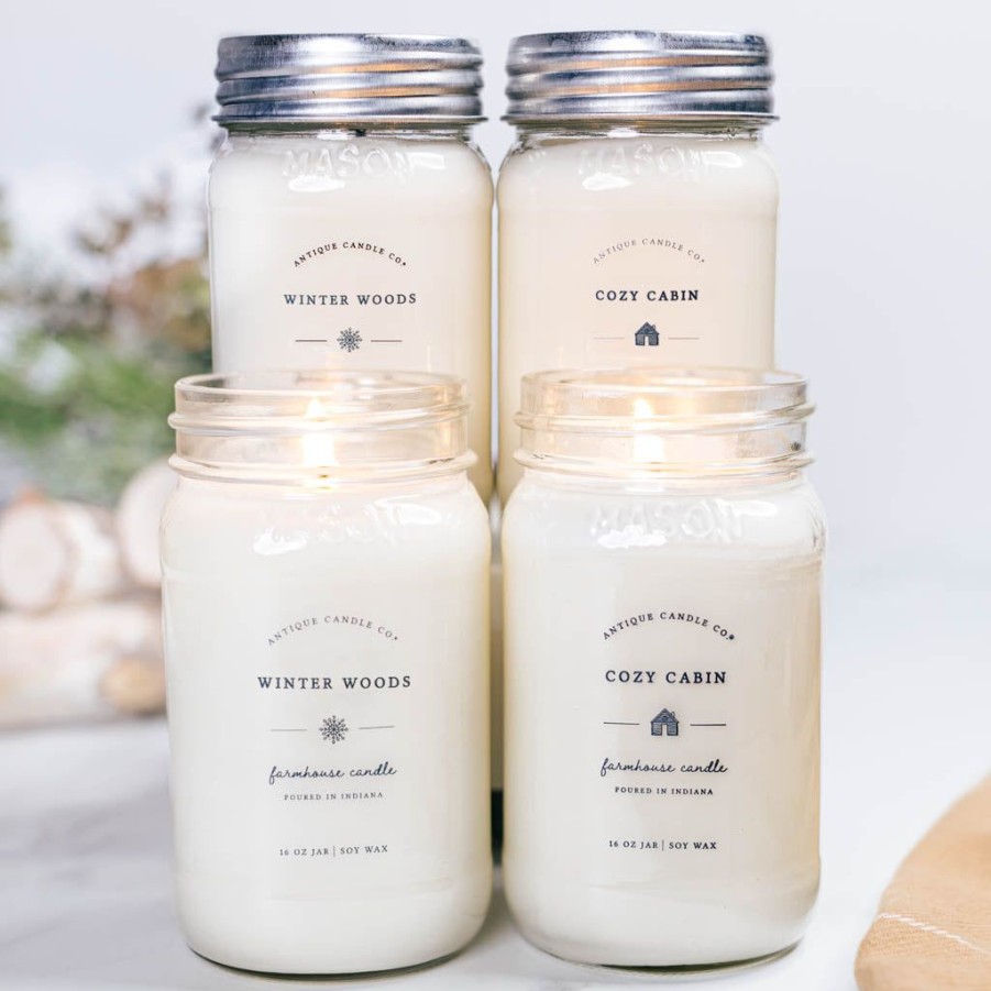 Candles Antique Candle Co | Cozy Cabin & Winter Woods Bundle Of Four