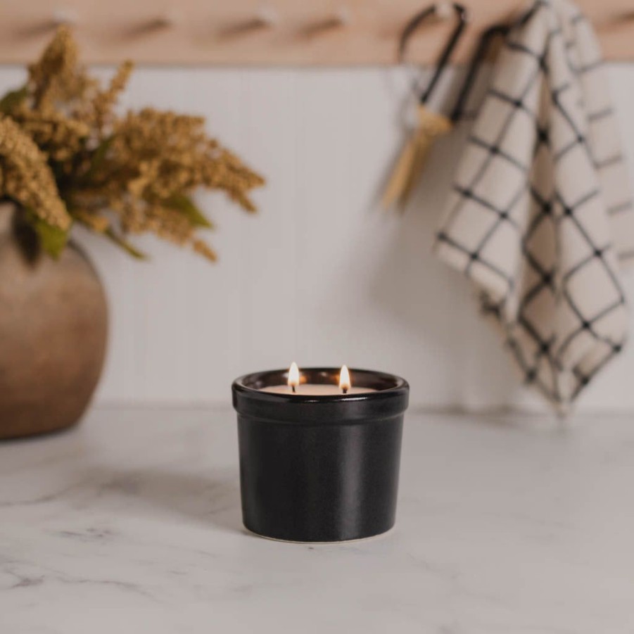 Candles Antique Candle Co | Black Small Stoneware Crock