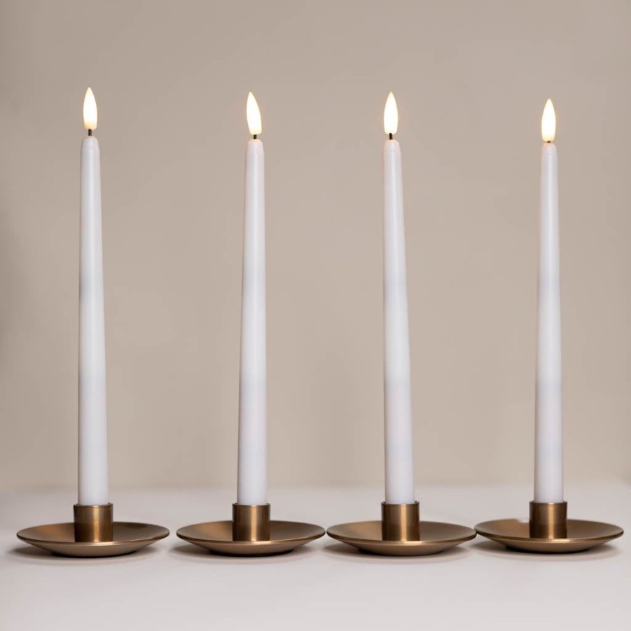 Home Fragrance Antique Candle Co | Taper Candles + Gold Stands Set