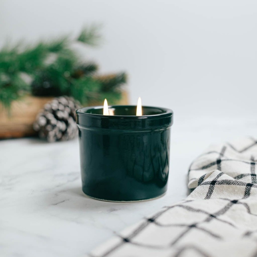 Candles Antique Candle Co | Forest Green Small Stoneware Crock