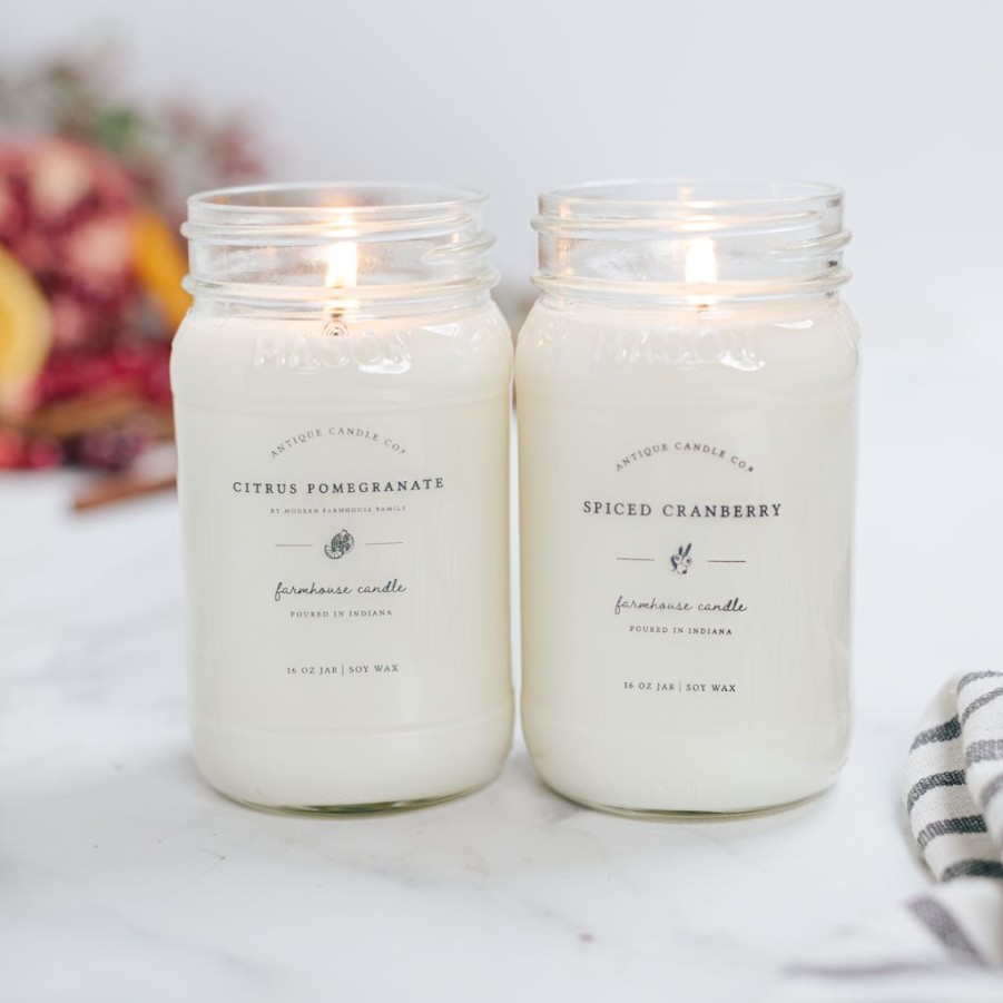 Candles Antique Candle Co | Citrus Pomegranate By Modern Farmhouse Family & Spiced Cranberry Bundle