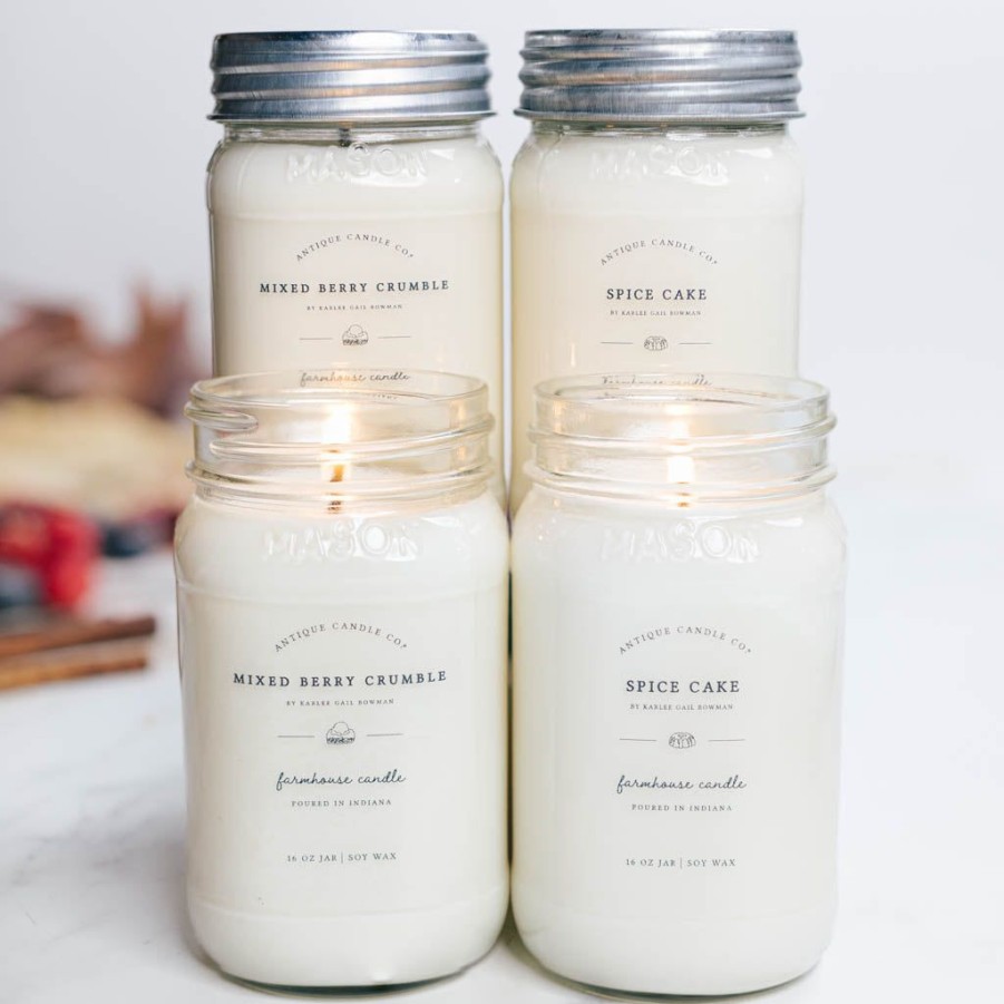 Candles Antique Candle Co | Spice Cake & Mixed Berry Crumble By Karlee Gail Bowman Bundle Of Four