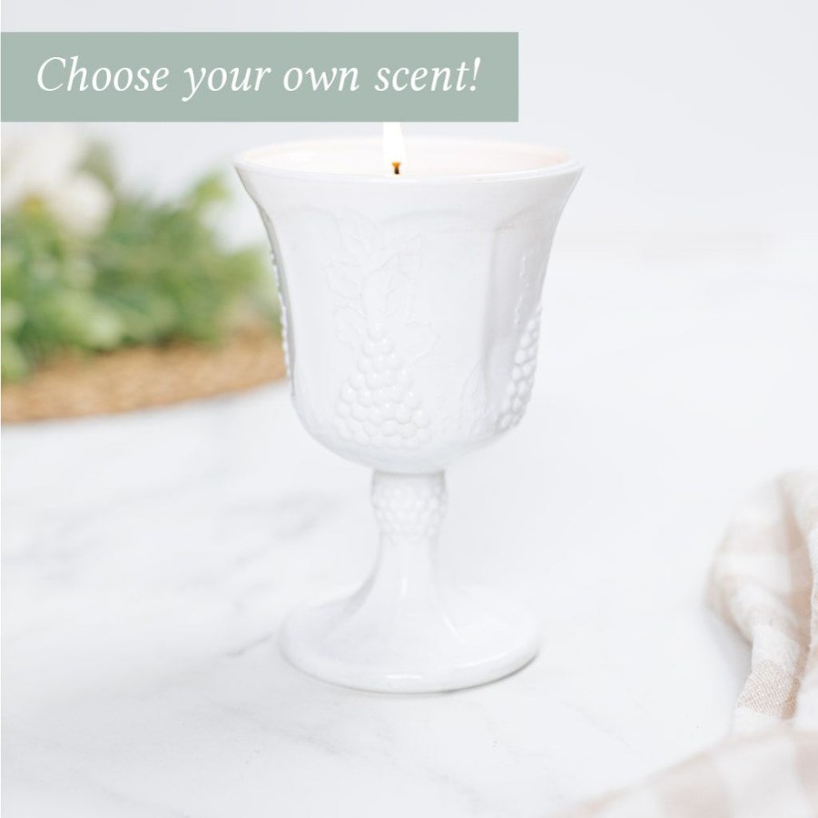 Candles Antique Candle Co | Vintage White Goblet