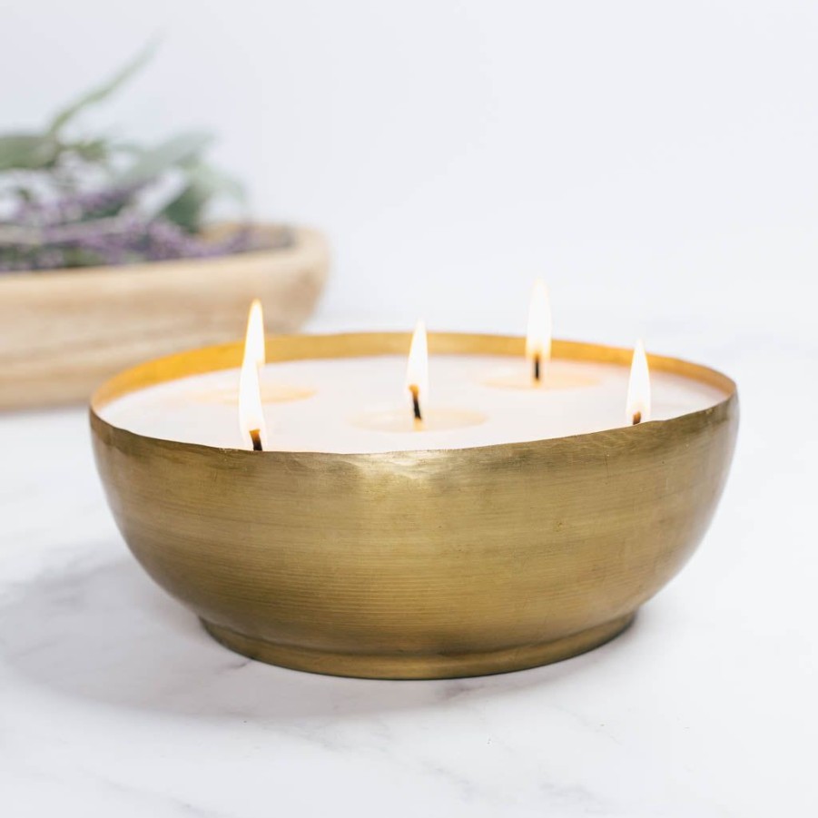 Candles Antique Candle Co | Lavender Vanilla Brass Candle