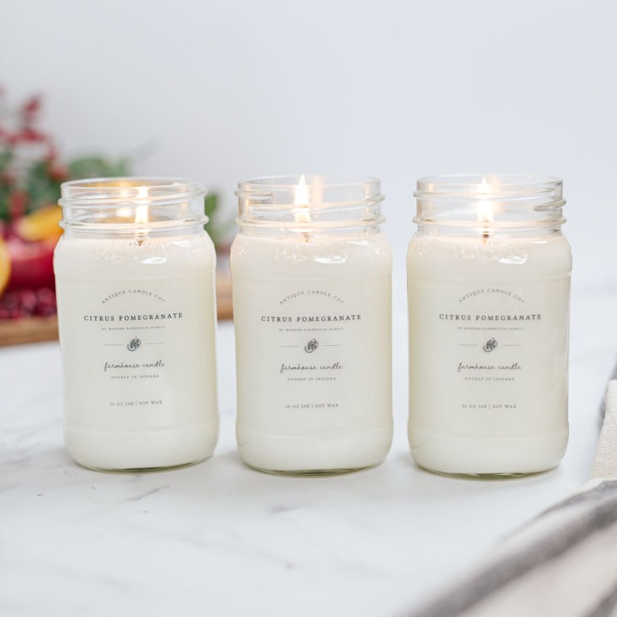 Candles Antique Candle Co | Citrus Pomegranate By Modern Farmhouse Family Bundle Of Three