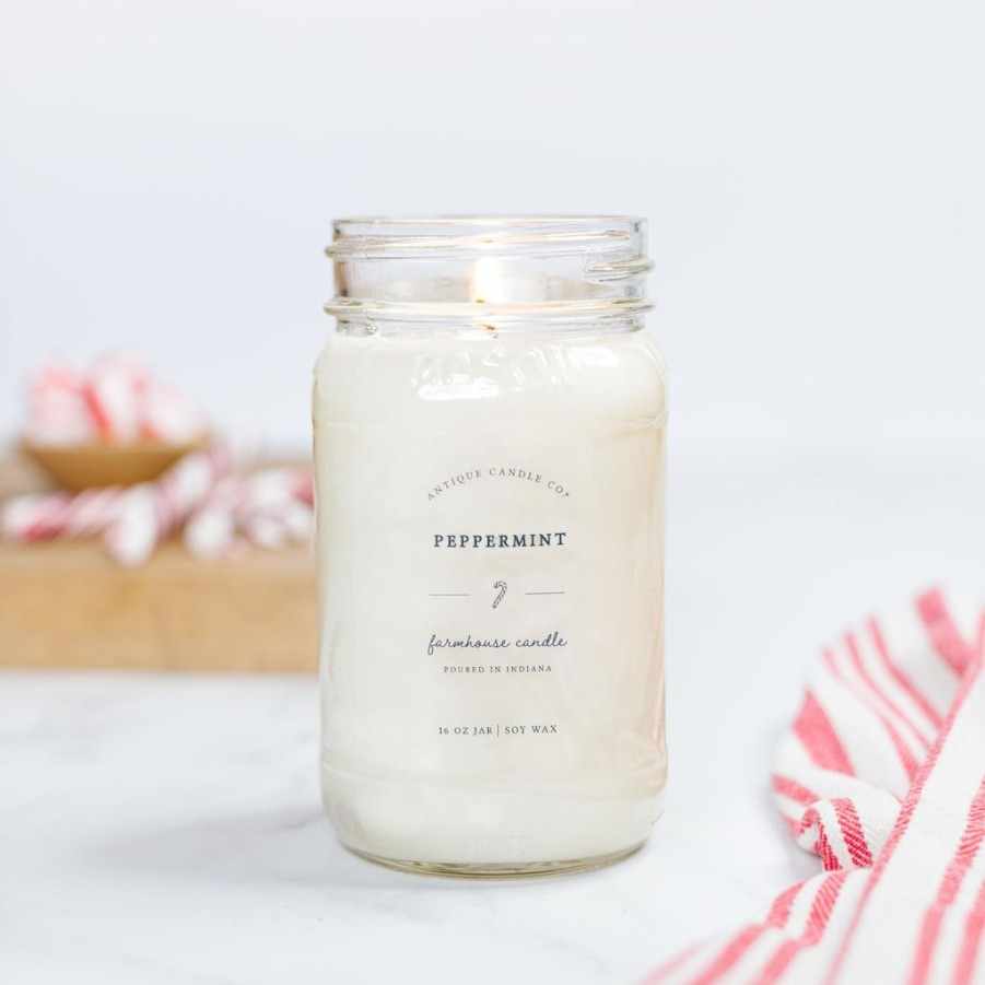 Candles Antique Candle Co | Peppermint 16 Oz Candle