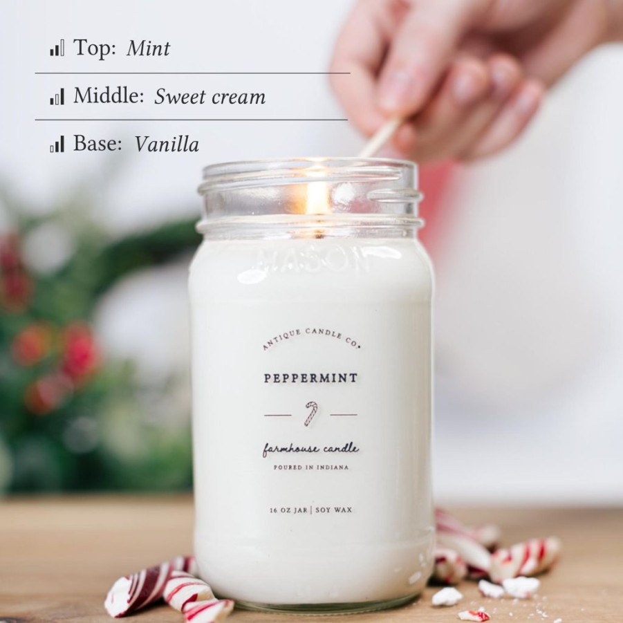 Candles Antique Candle Co | Peppermint 16 Oz Candle