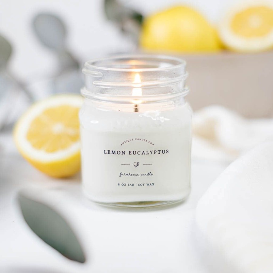 Candles Antique Candle Co | Lemon Eucalyptus 8 Oz Candle