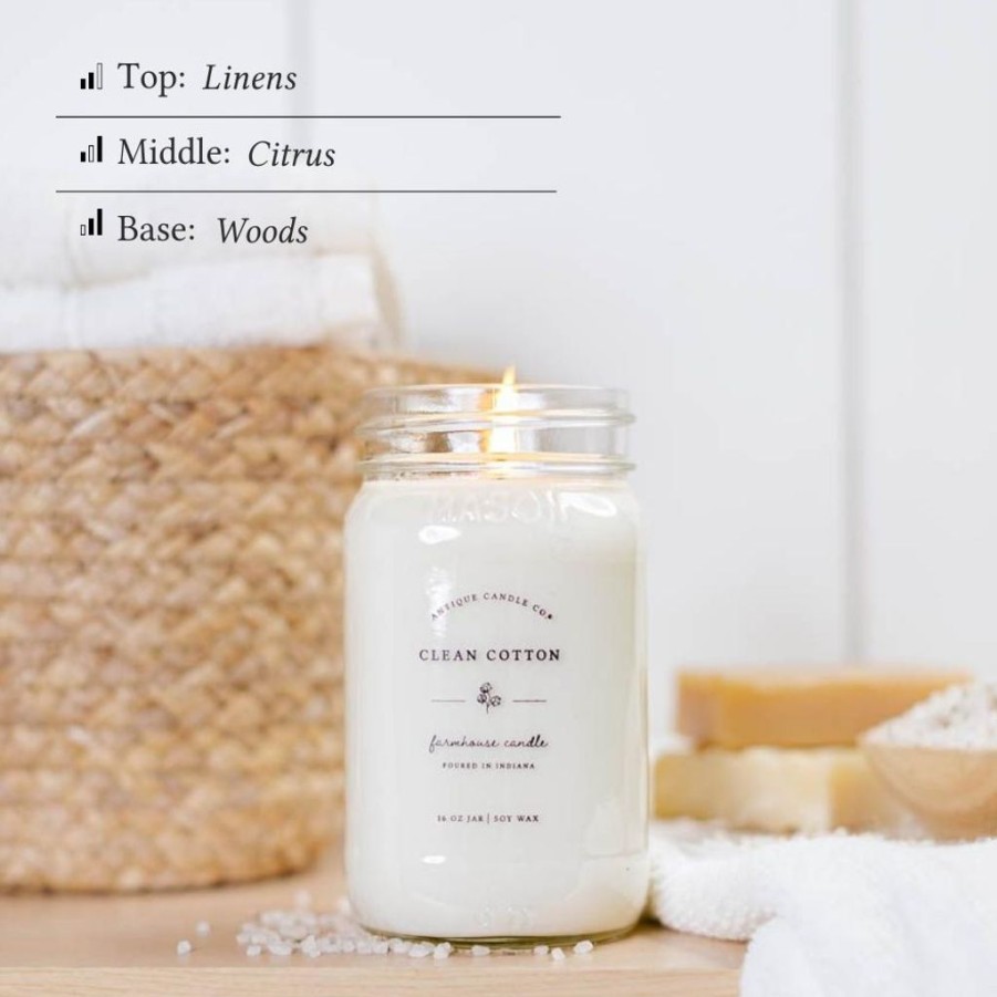 Candles Antique Candle Co | Clean Cotton Candle & Room Spray Set