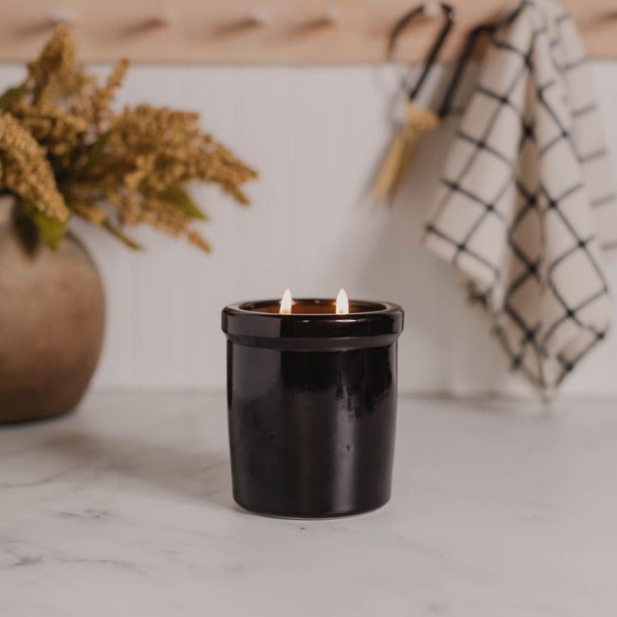 Candles Antique Candle Co | Black Large Stoneware Crock