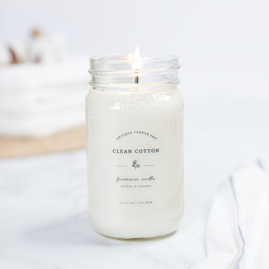 Candles Antique Candle Co | Clean Cotton 16 Oz Candle