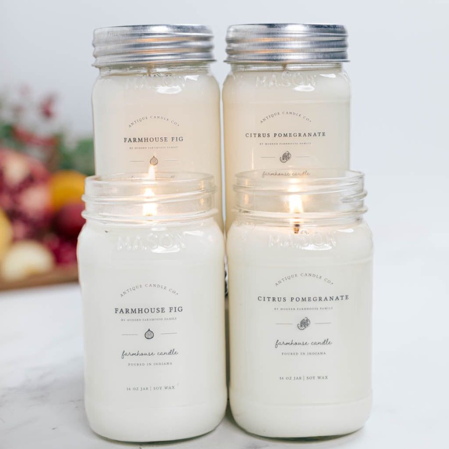 Candles Antique Candle Co | Farmhouse Fig & Citrus Pomegranate By Modern Farmhouse Family Bundle Of Four