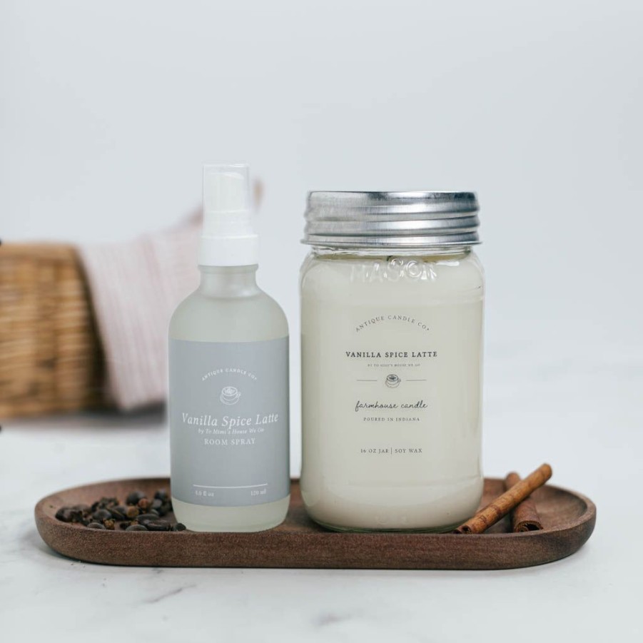 Candles Antique Candle Co | Vanilla Spice Latte By To Mimi'S House We Go Candle & Room Spray Set