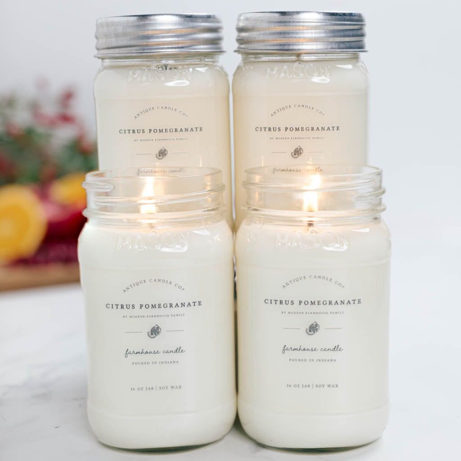 Candles Antique Candle Co | Citrus Pomegranate By Modern Farmhouse Family Bundle Of Four