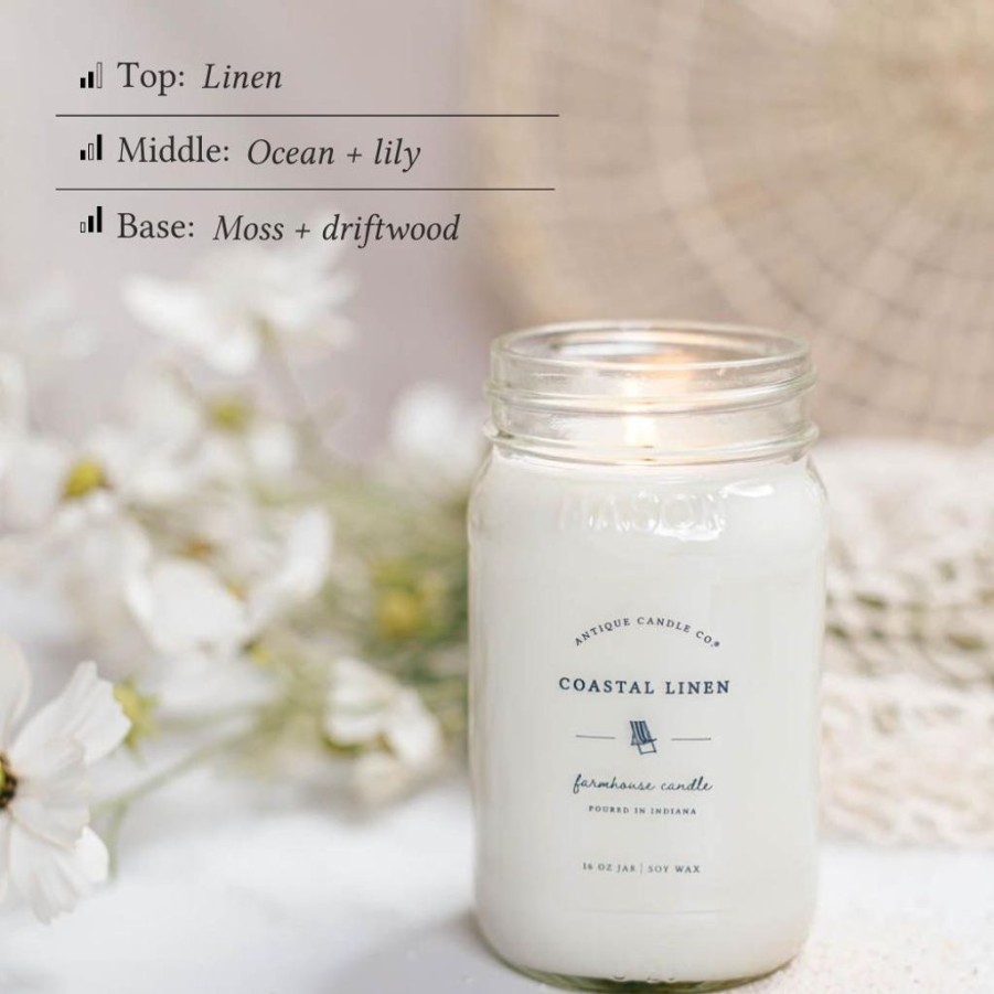 Home Fragrance Antique Candle Co | Coastal Linen Candle & Room Spray Set