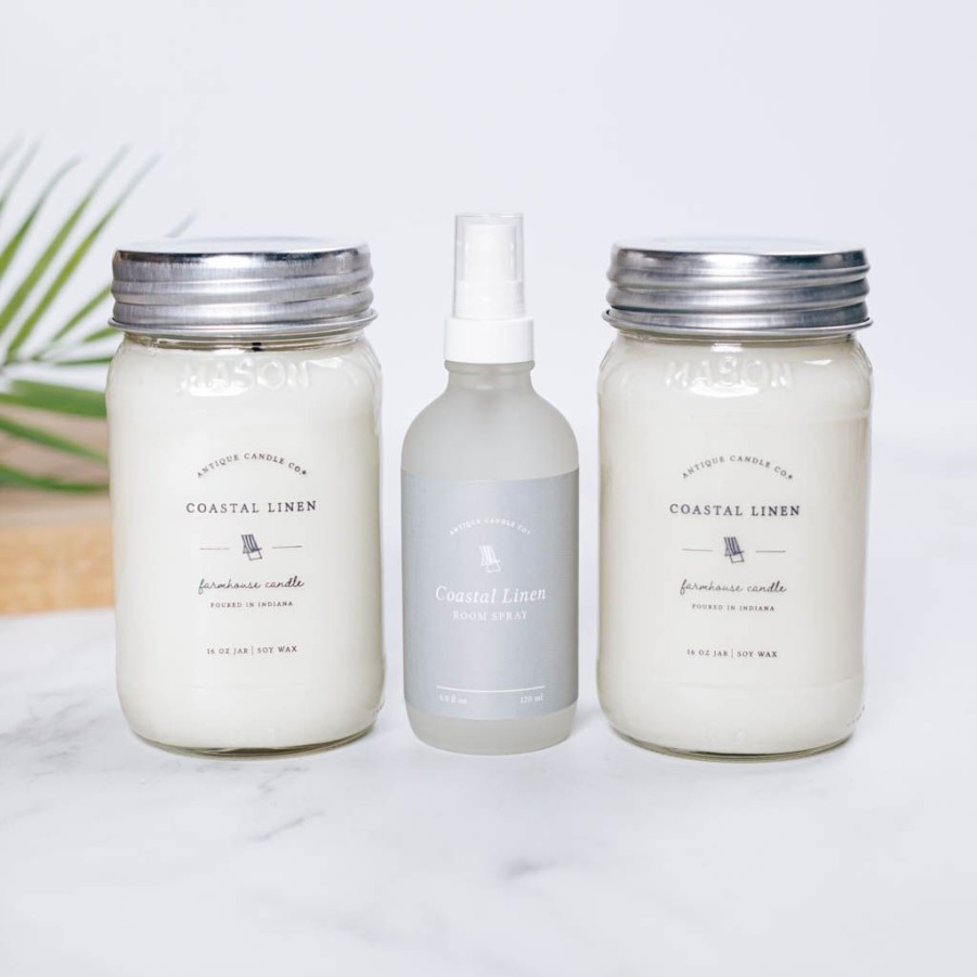 Candles Antique Candle Co | Coastal Linen Home Fragrance Set